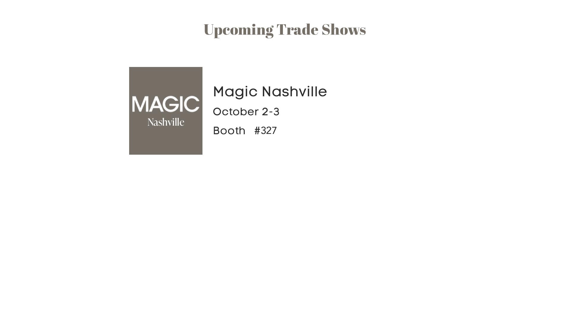 Nashville show information 